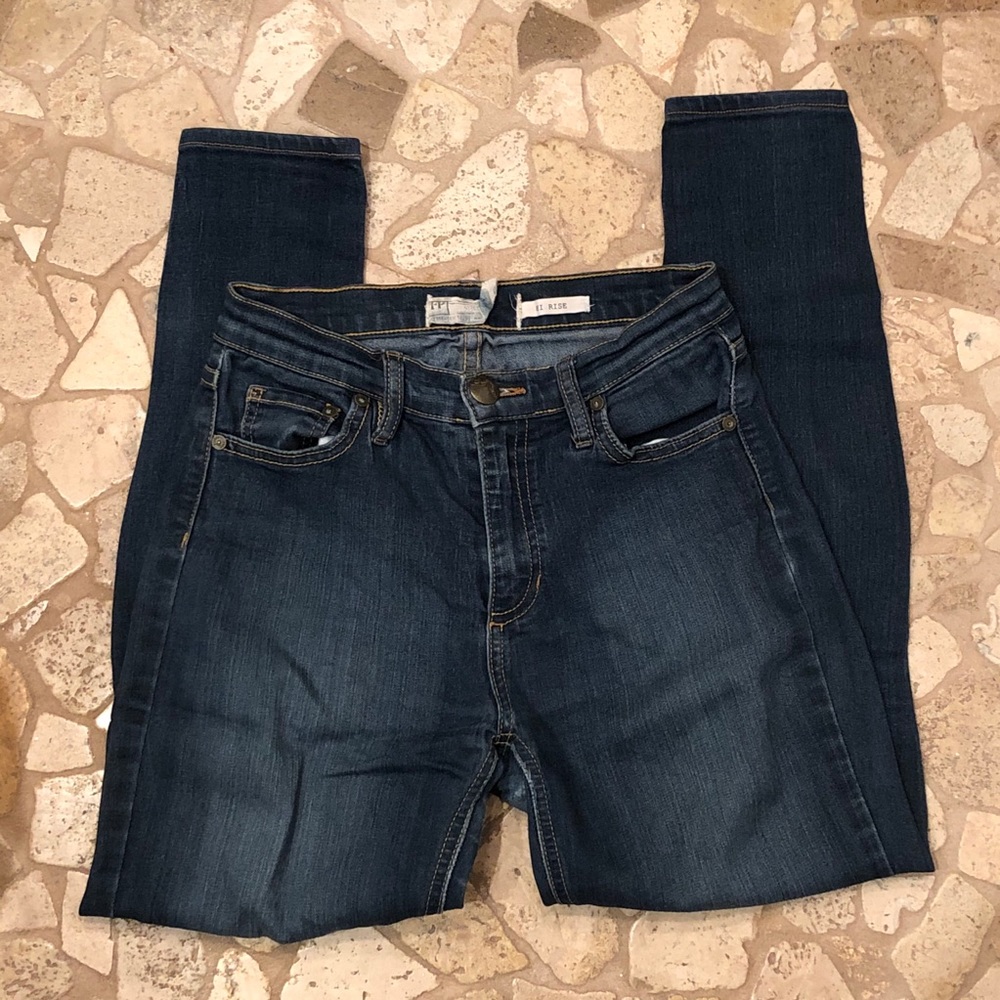 Free People Hi Rise Distressed Stretch Jeans 25